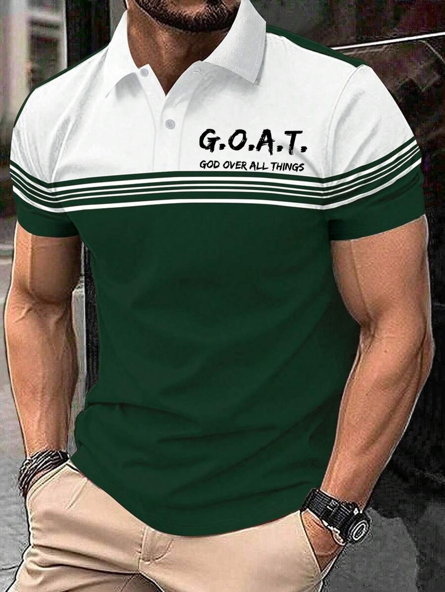 Men's Retro Faith  Casual Printed Polo Shirt