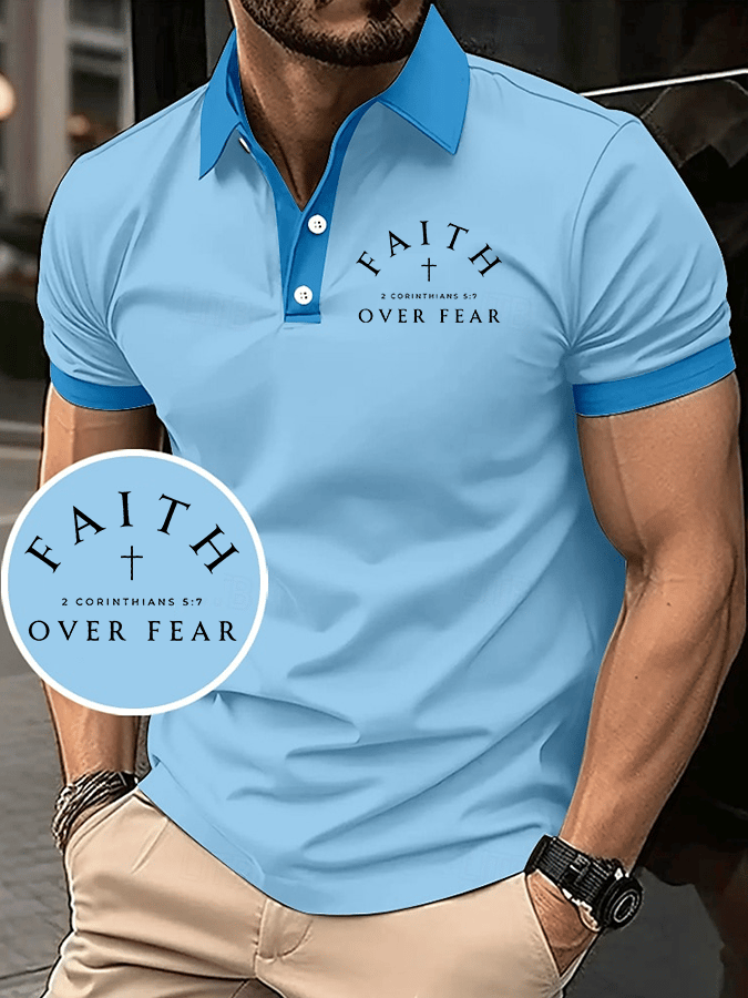 Men's Faith Printed Casual Polo Shirt