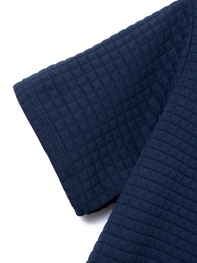 Men's Classic Colorblock Jacquard Checked Lapel Polo Jacket