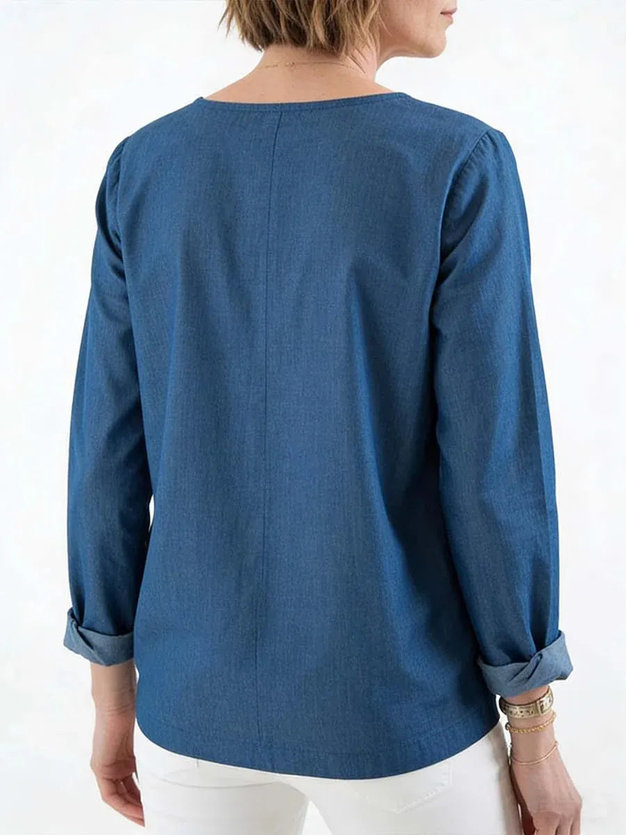 New Arrivals🔥 Women's Round Neck Denim Top