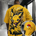Pokémon Unisex Anime-Style Retro Corduroy Oversized T-Shirt