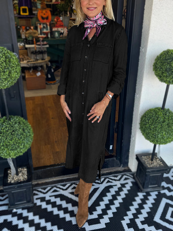 NEW🔥 Women's Denim Shirt Dress