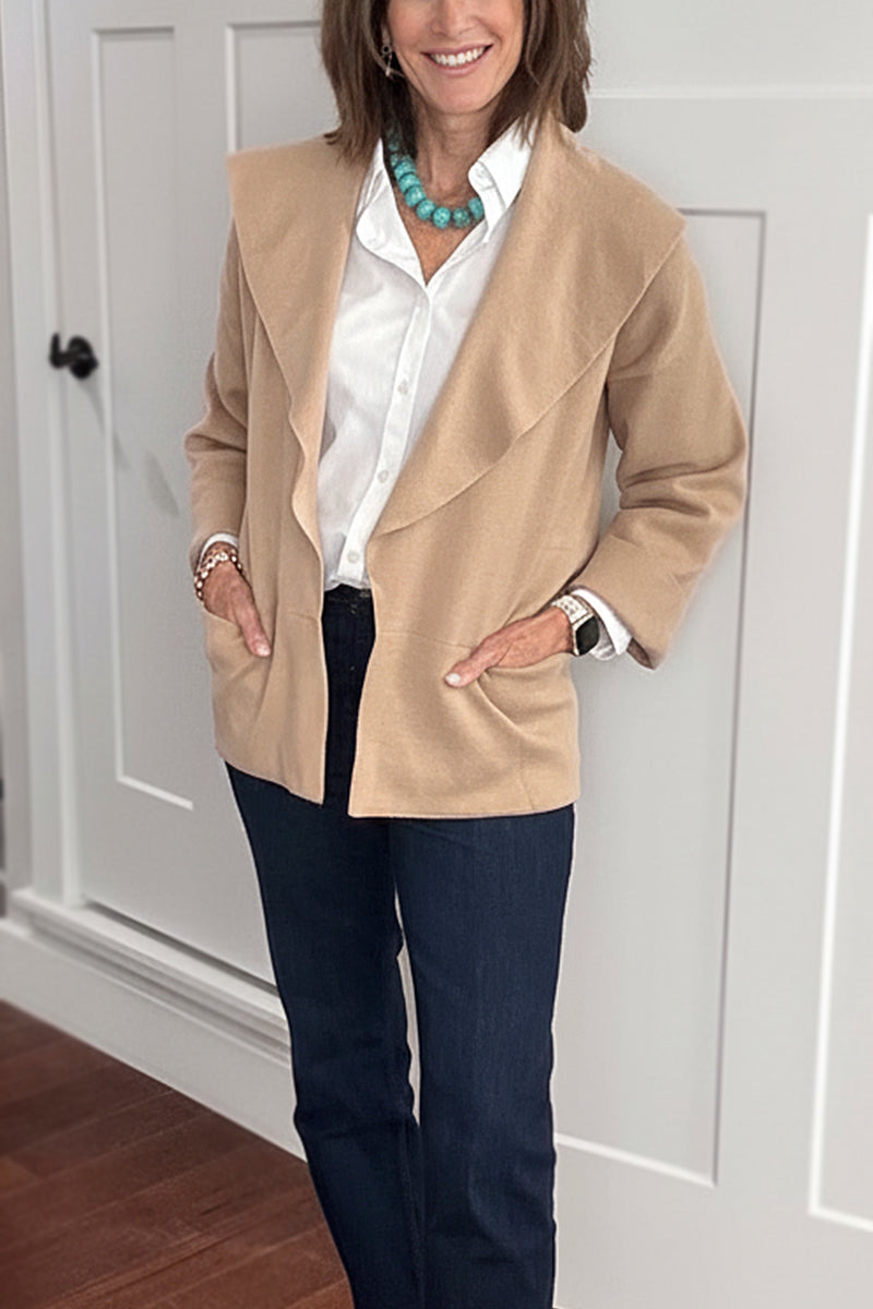 New Arrivals🔥 Casual Lapel Drop Shoulder Cardigan with Pocket