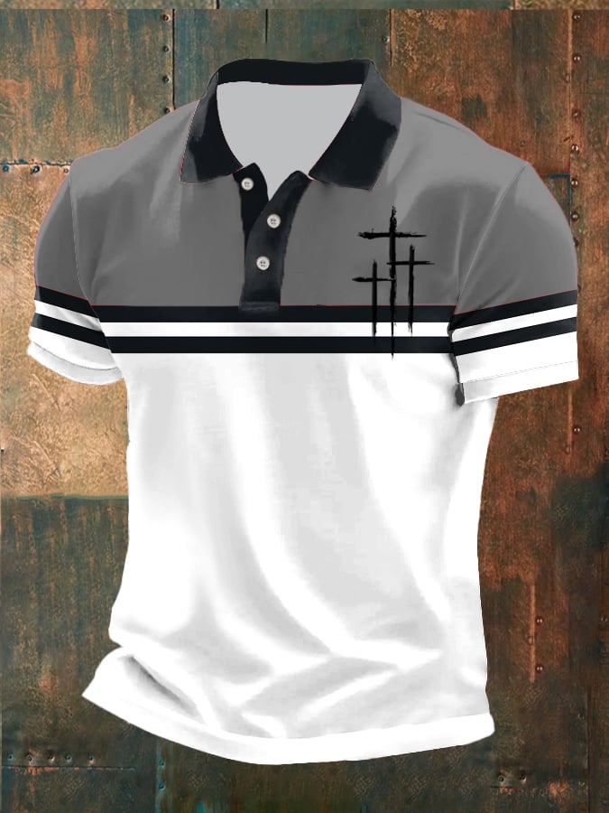 Men's Casual Contrast Color Faith Polo