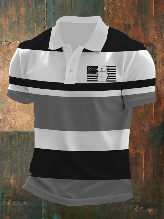 Men's Casual Contrast Color Faith Polo