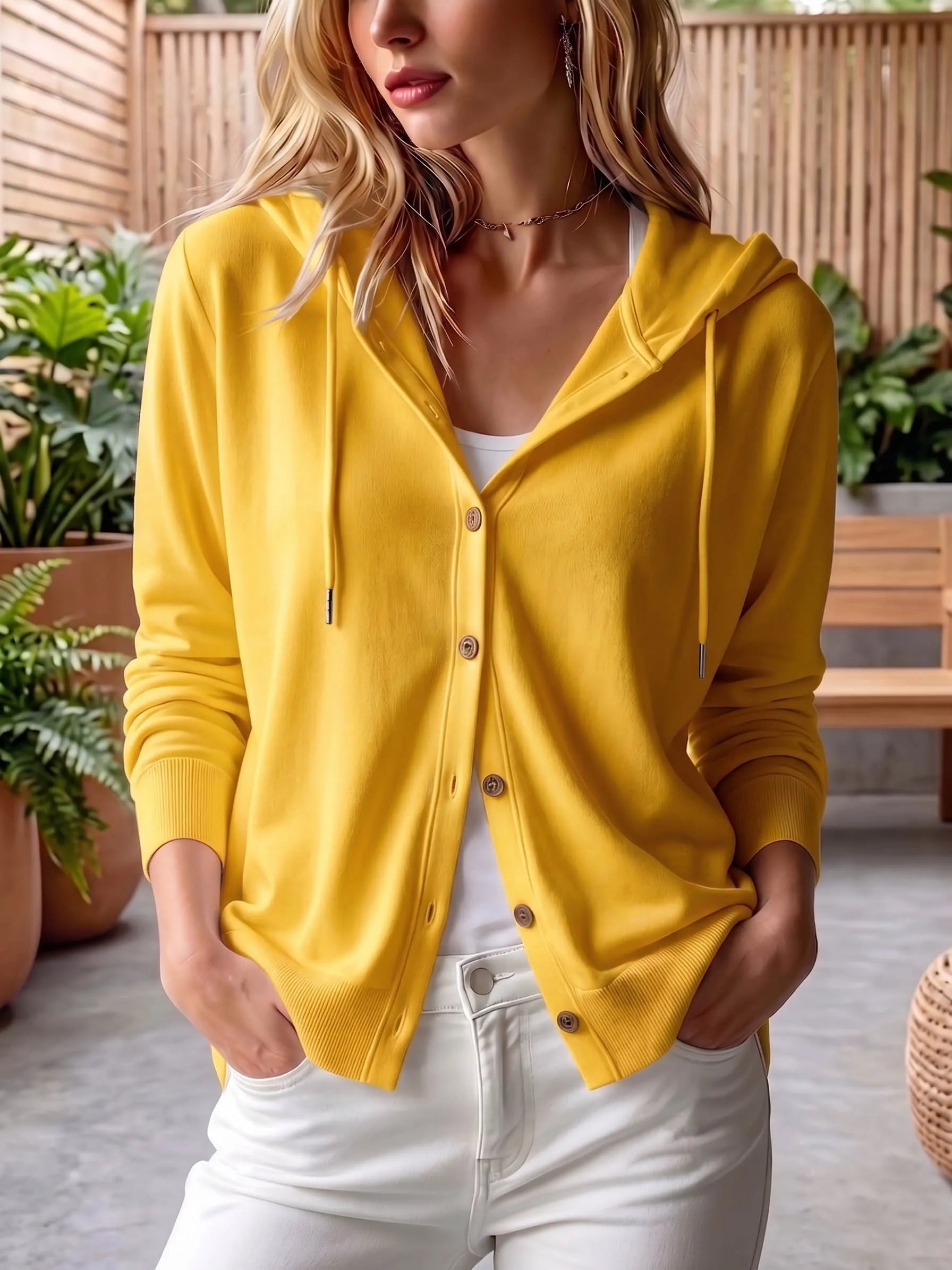 CLEARANCE SALE🔥 Women's Soft-Knit Button Hooded Cardigan