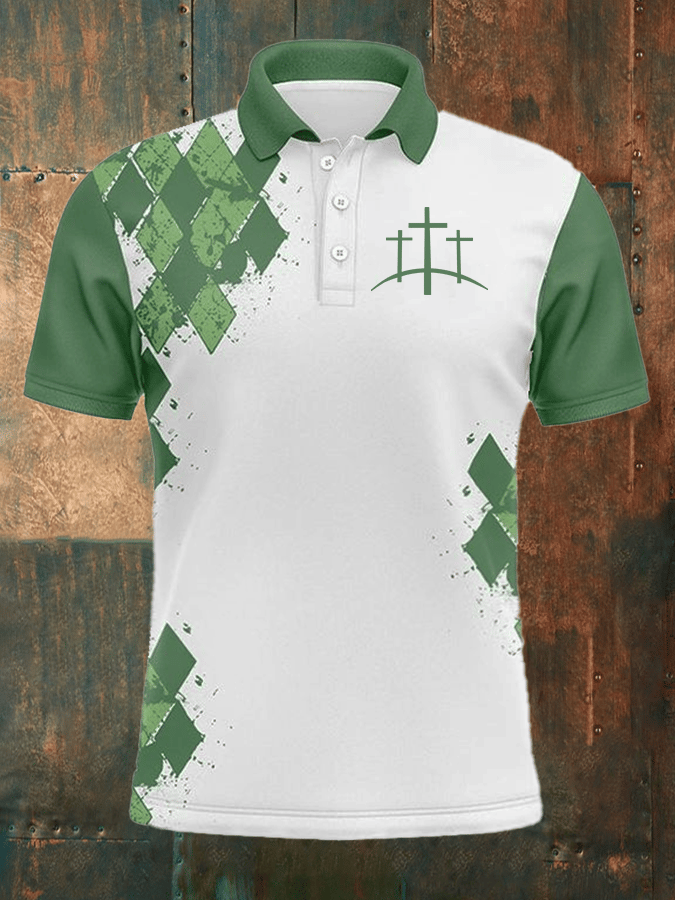 Men's Faith Printed Casual Polo Shirt