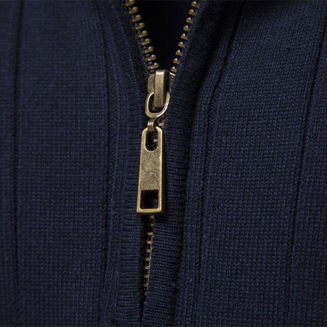 Men's Stand Collar Zipper Long Sleeve Polar Fleece Sweater