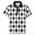 Men's Casual Black & Gray Plaid Short-Sleeve Shirt