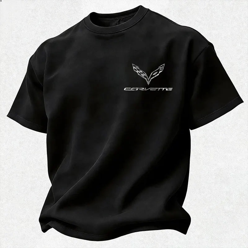 Vette C7 Logo Monochrome Cotton Print Men's T-shirt