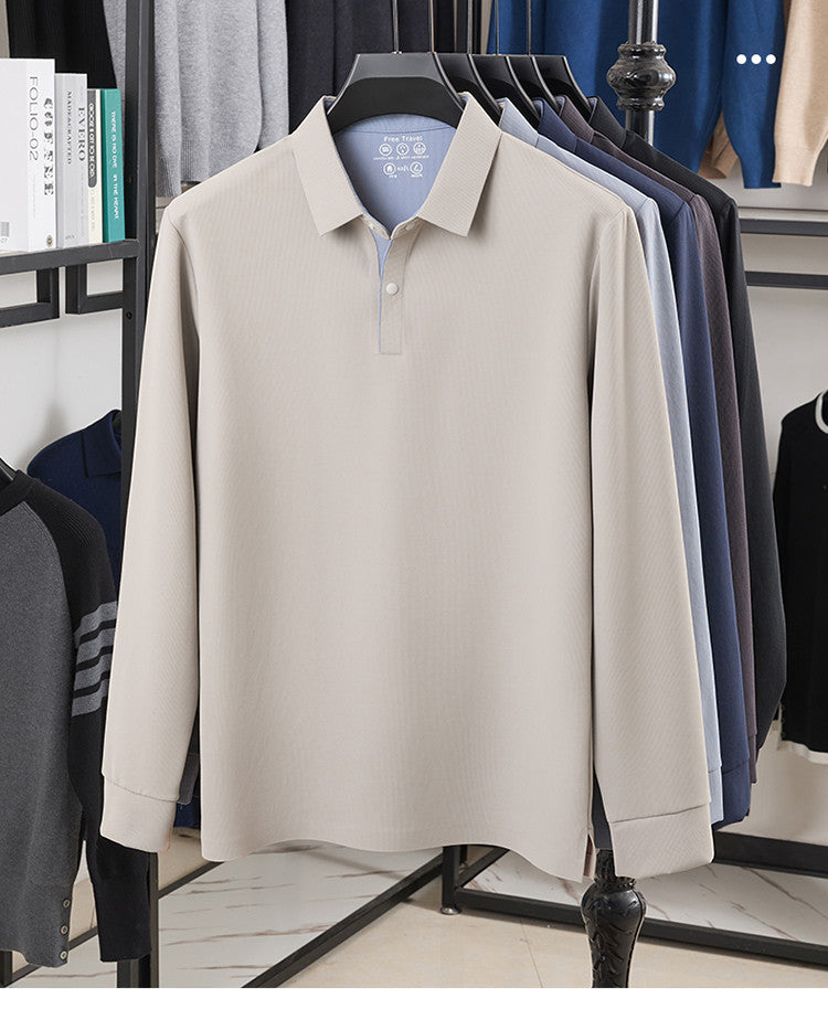 Men's Casual Solid Color Short-Sleeve Polo Shirts (Runs Small | Size Up 1 Size）