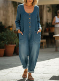 CLEARANCE🔥 Women's Casual Cotton Long Sleeves and Denim Jumpsuit