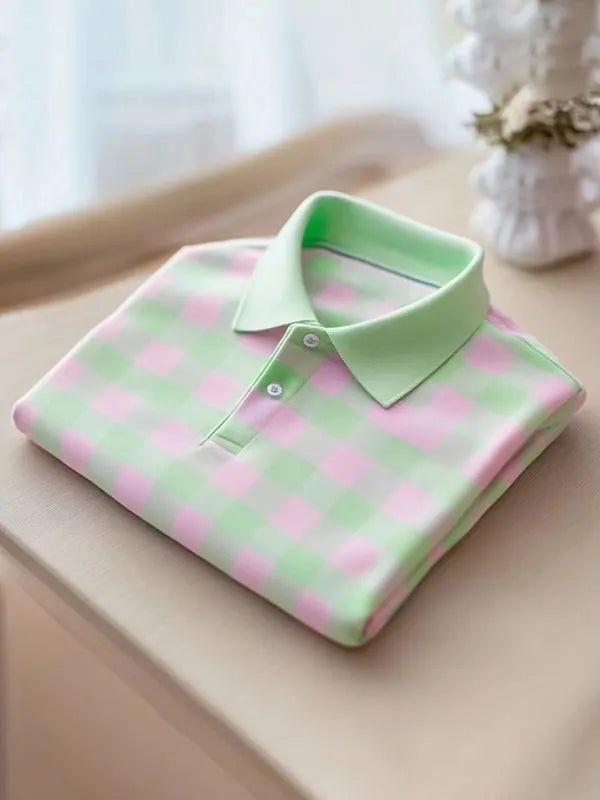 Men's Classic Business Button Short Sleeve Polo Shirt A002364