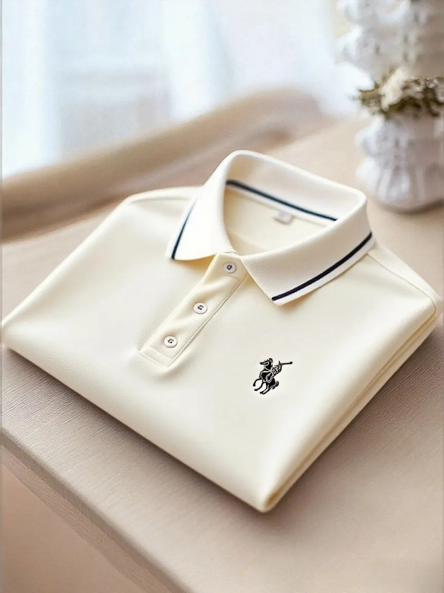 Men's Business Casual Button Short Sleeve Polo Shirt A002362
