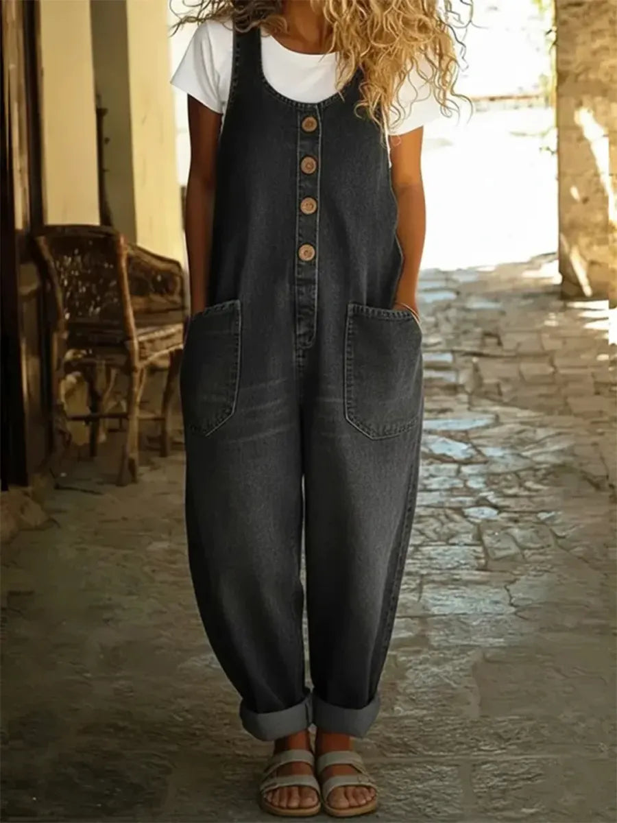 CLEARANCE SALE🔥 Women's Casual Cotton Vest and Denim Jumpsuit