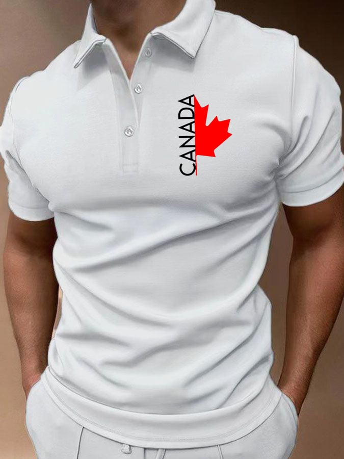 Men's Canada Print Polo Shirt