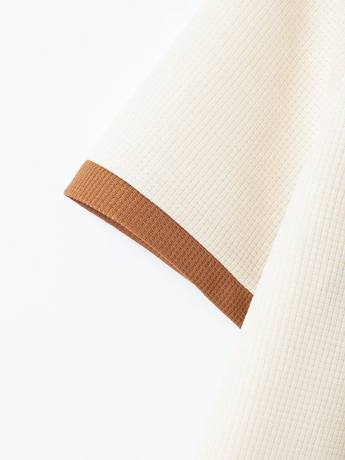 Men's Waffle Fabric Fashion Casual Polo Shirt (With Pockets)