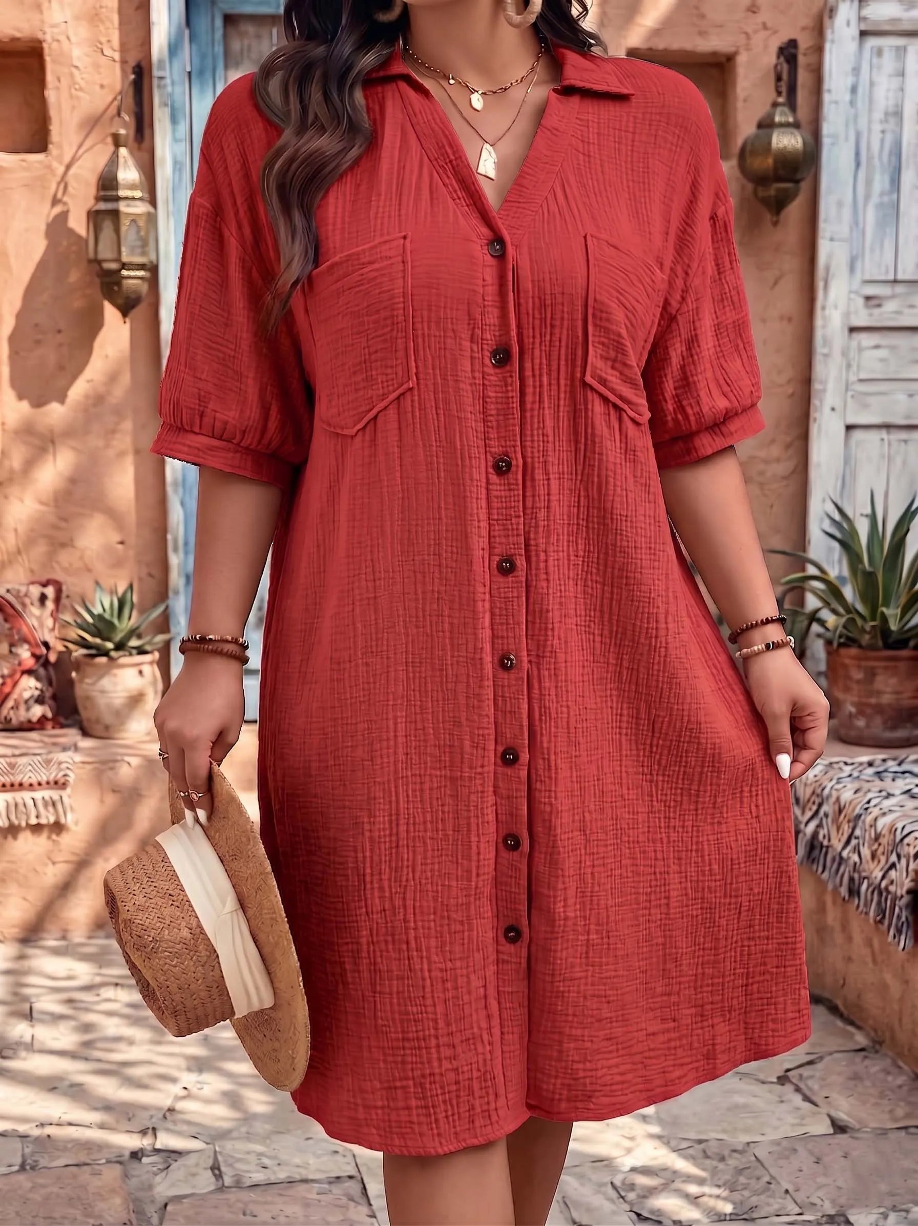 Breezy Cotton Shirt Dress