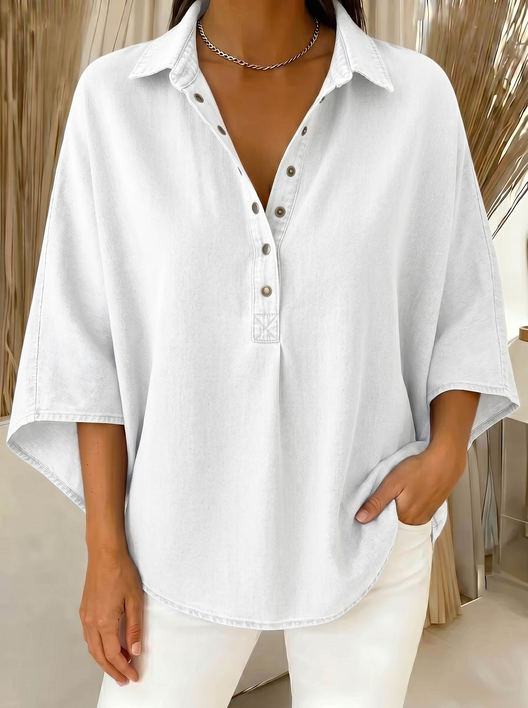 Denim Poncho Blouse