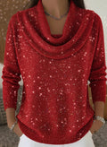 🎄 CLEARANCE SALE🔥 Women's Elegant Solid Color Loose Shiny Sweater