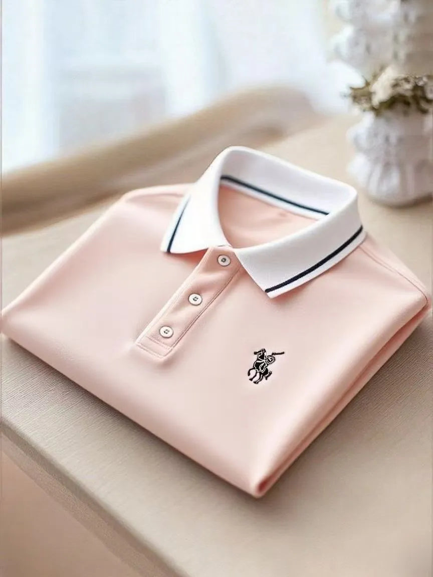 Men's Business Casual Button Short Sleeve Polo Shirt A002362