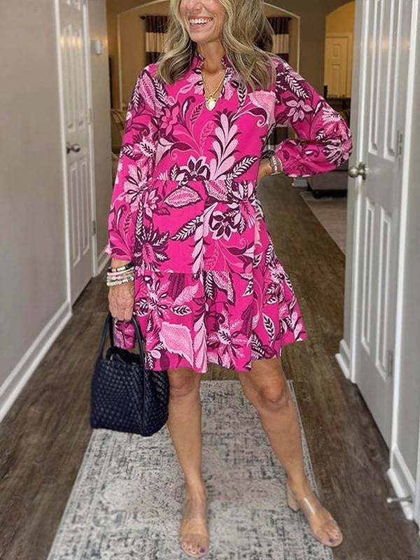 NEW🔥 V Neck Floral Vintage Print Dress