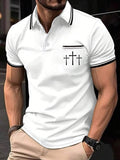 Men's Retro Faith  Casual Printed Polo Shirt