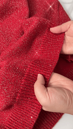 🎄 CLEARANCE SALE🔥 Vintage Soft Triangle Neck Sequined Shiny Sweater Top
