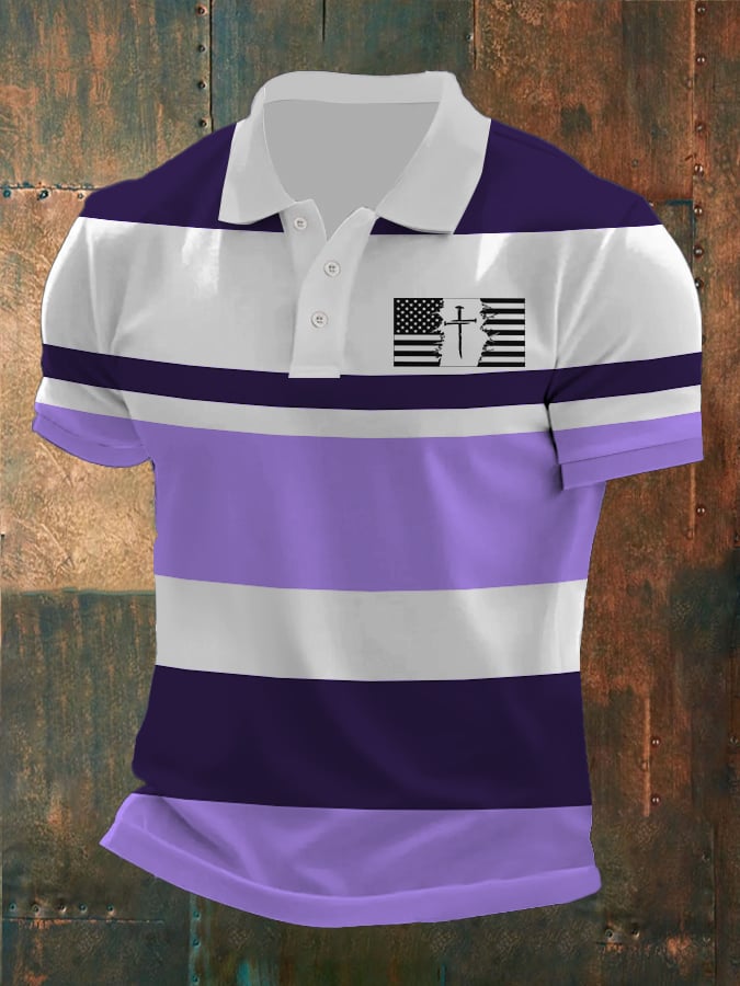 Men's Casual Contrast Color Faith Polo