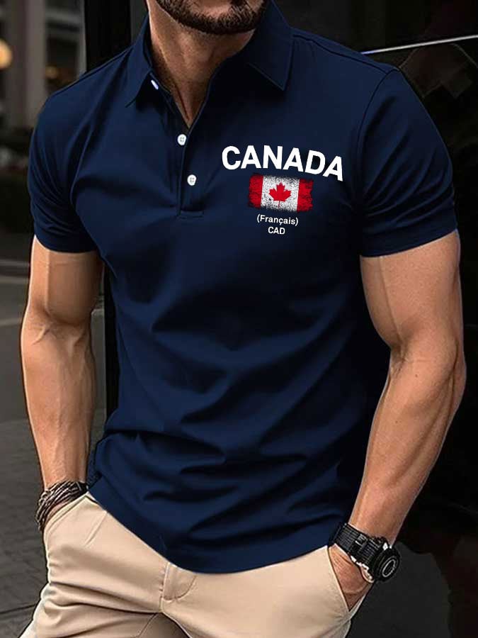 Men's Canada print polo shirt