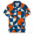 Men's Color Blocking Geometry Casual Short Sleeved Polo Shirt