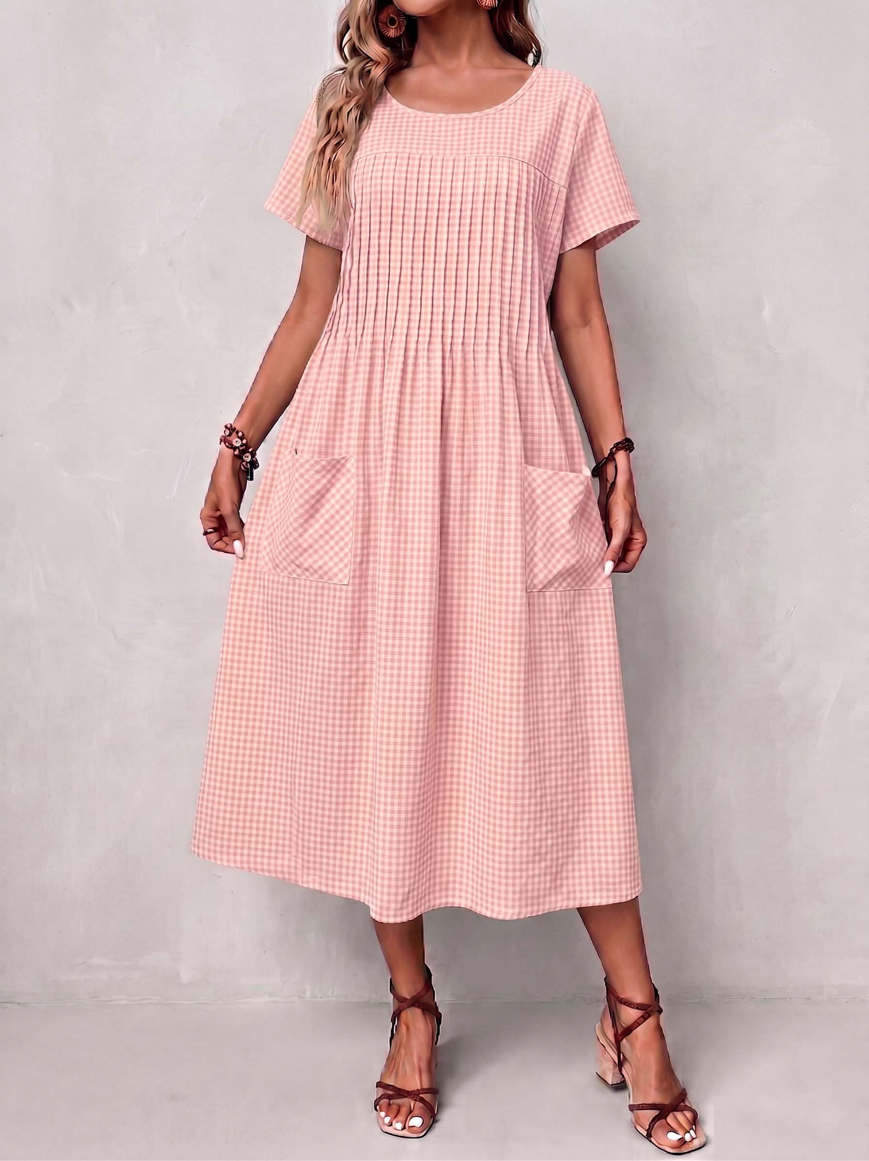Gingham Meadow Midi Dress