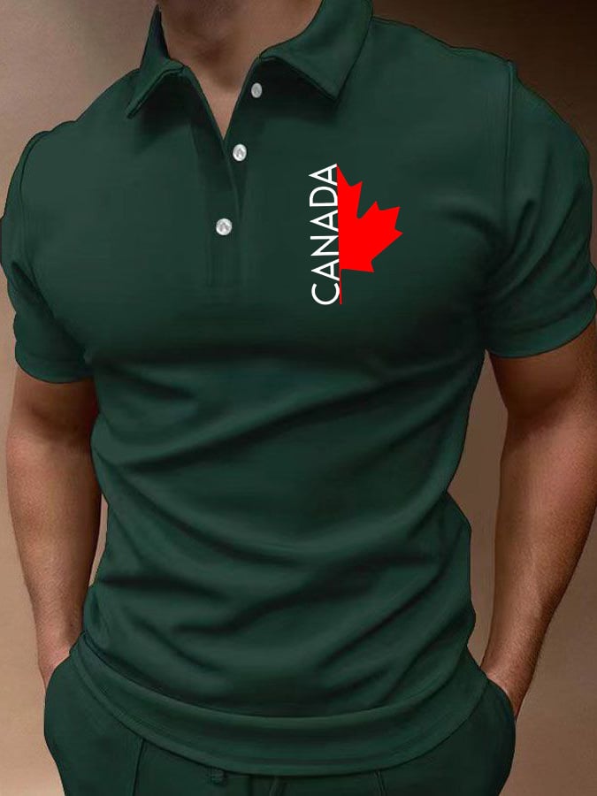 Men's Canada Print Polo Shirt