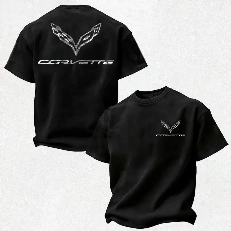 Vette C7 Logo Monochrome Cotton Print Men's T-shirt