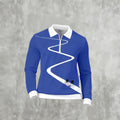 Men's Casual Color Matching Printed Long Sleeves Polo Shirts