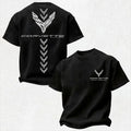 Vette C7 Spine Tingling Vertical Centerline Crossed Flags Logo Cotton Print Men's T-shirt