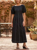 New Arrivals🔥 Women’s Casual Poplin Seamed Midi Pocket Dress
