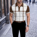 Men's Business Casual Polo Collar Geometric Printed Short-Sleeved Shirt183559