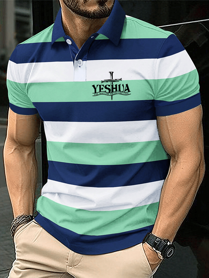 Men's Faith Printed Casual Polo Shirt