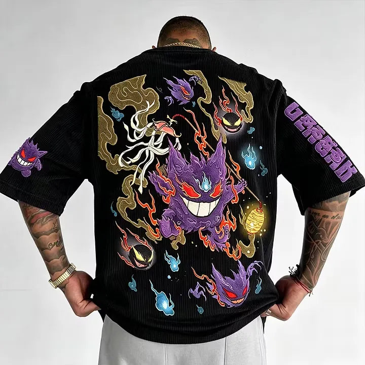 Pokémon Anime-Inspired Vintage Waffle Knit T-Shirt