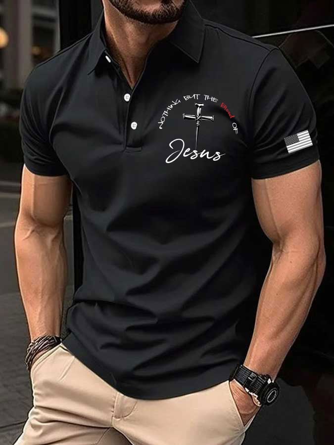 Men's faith print polo shirt