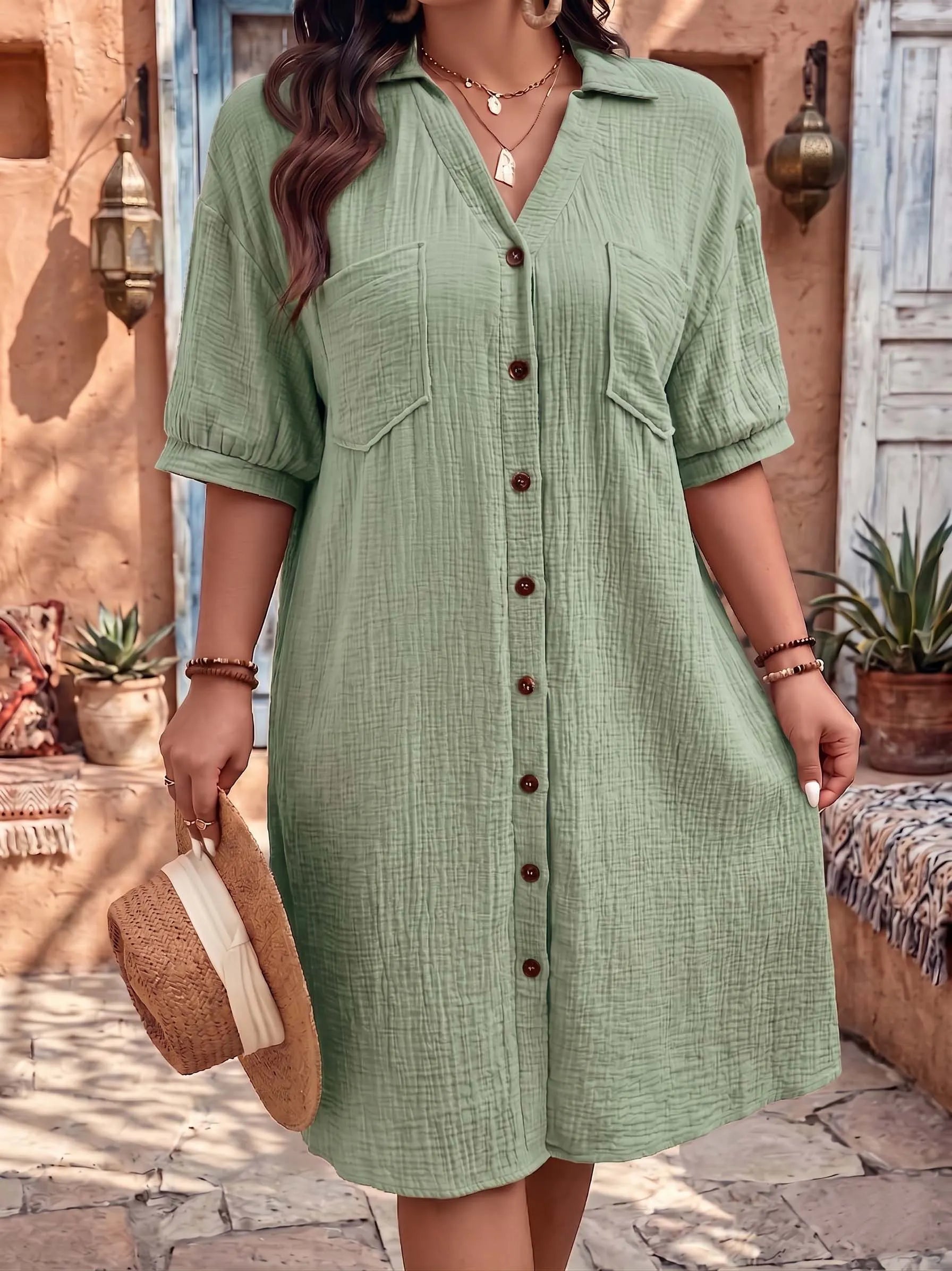 Breezy Cotton Shirt Dress