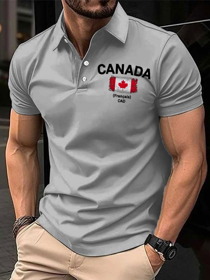 Men's Canada print polo shirt