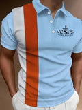 Men'S Jesus Saved My Life Print Polo Shirt