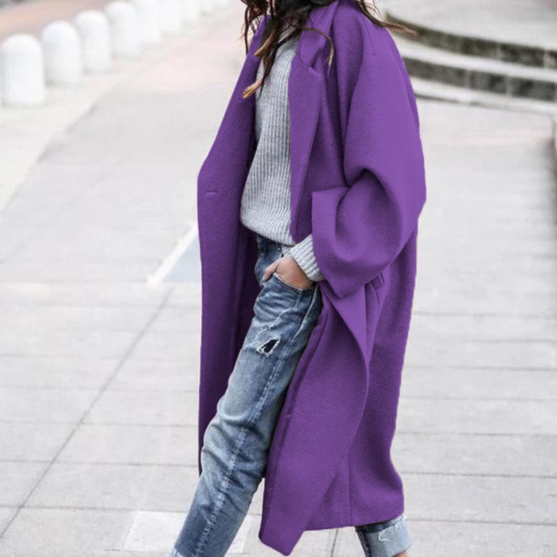🔥Only 36 left in stock-Oversized Retro Casual Solid Color Windbreaker Warm Coat