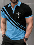 Men's Retro Faith  Casual Printed Polo Shirt