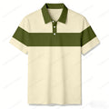 Men's Casual Off-White & Green Geometric Short-Sleeve Shirt
