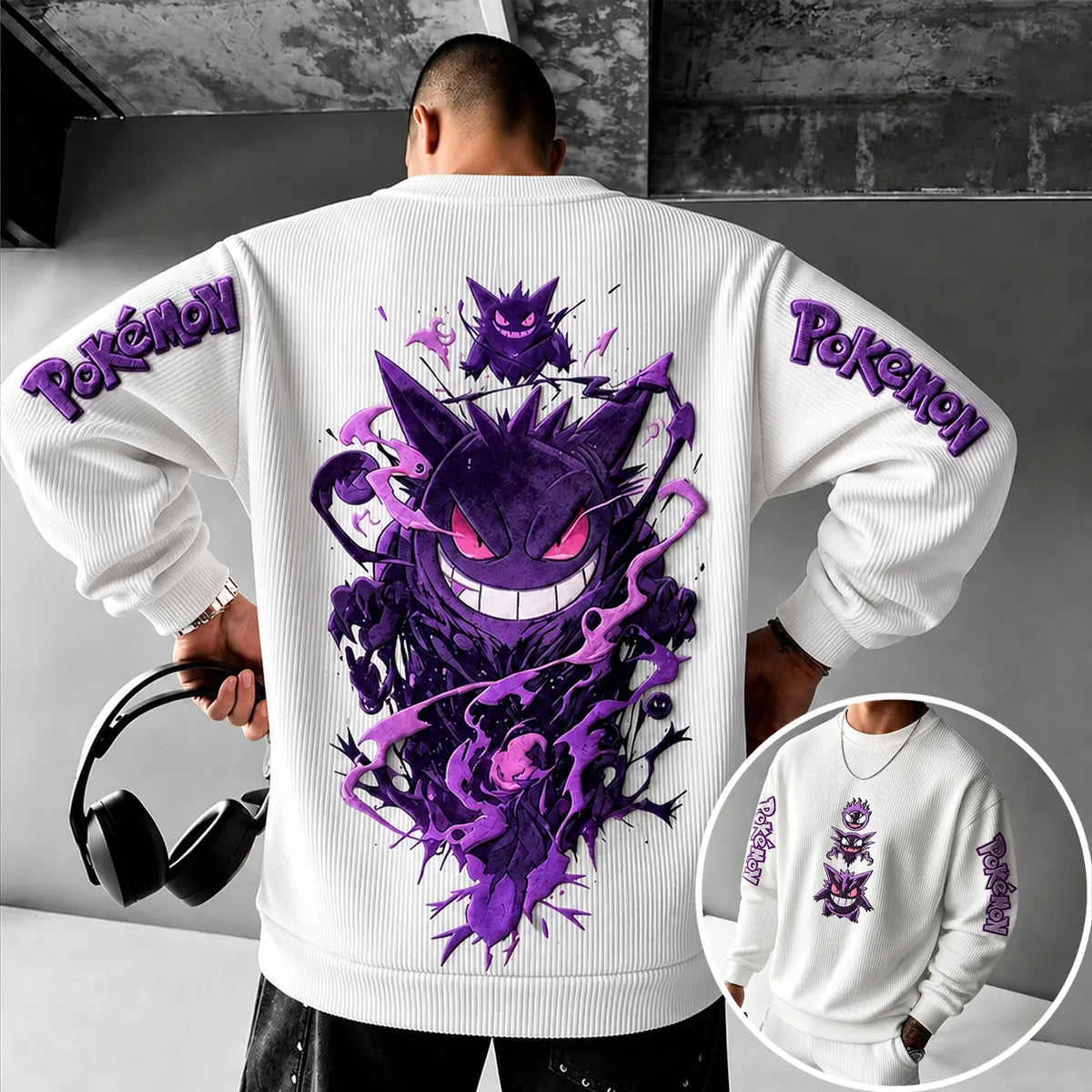 Pokémon Unisex Anime-print Crewneck Sweatshirt