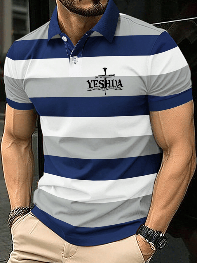 Men's Faith Printed Casual Polo Shirt