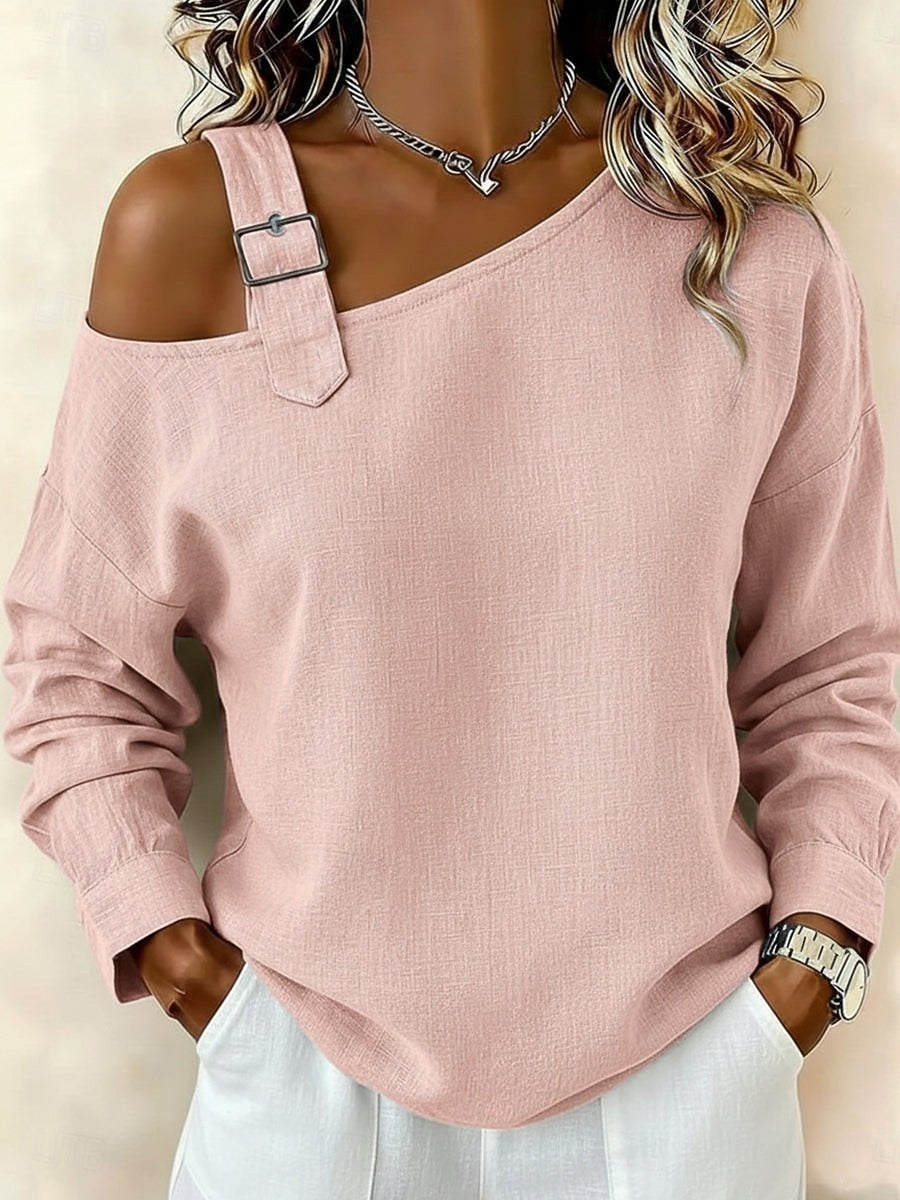 CLEARANCE SALE🌿 Women's Blouse Off The Shoulder Tops Casual Long Sleeve Off Shoulder Long Tops